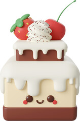 Birthday cake for celebration party, Happy Birthday, 3d illustration