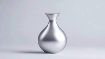 Elegant Silver Vase on Minimalist Background