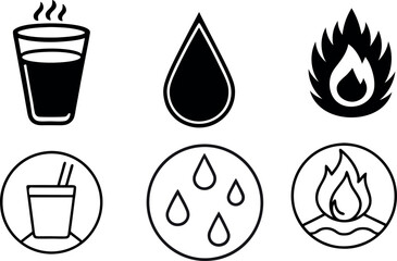 Rain Save icon and Glass save icon also fire saving icon 