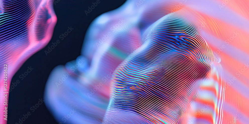 Poster abstract composition of multicolored linear forms