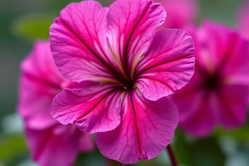 Fototapeta premium Close-up of a Vibrant Pink Flower with Detailed Petals