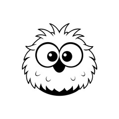 Sticker design of A round, fluffy owl