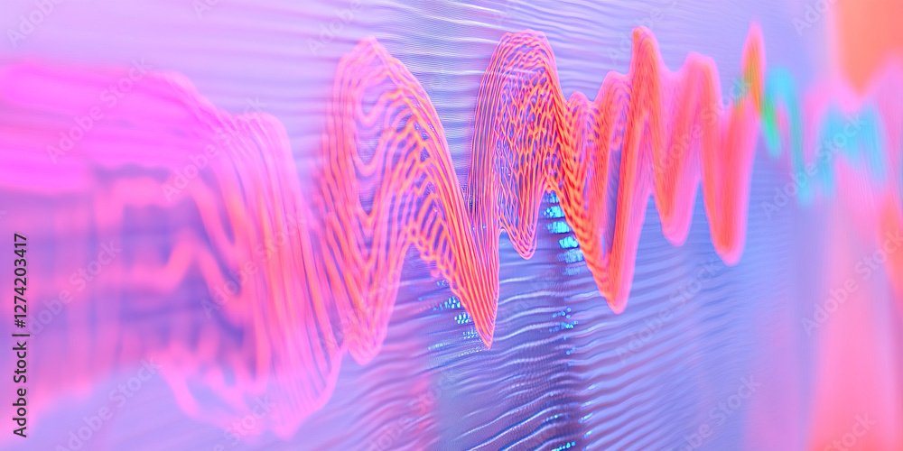 Poster abstract waveform pattern with textured background