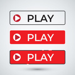 Play button on white background