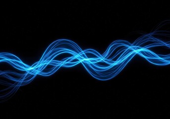 Naklejka premium Computer-Generated Artwork of Luminous Blue Curves, Creating a Cosmic and Dynamic Flow