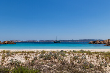 Fototapeta premium spiaggia rosa nell' isola di Budelli, arcipelago della Maddalena, Sardegna 