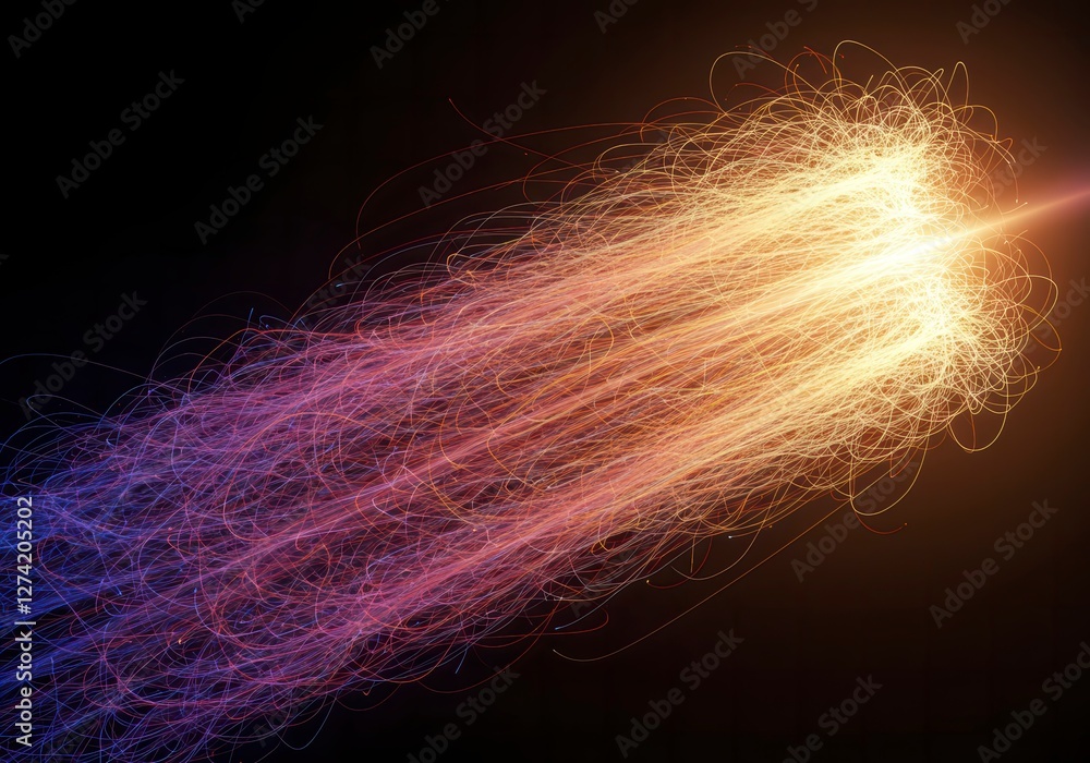 Poster 3d conceptual artwork of superstrings, depicting theoretical vibrating strings in quantum physics