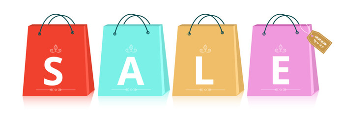 Modern minimalist shopping bag icon symbol. Vector tote bag icon. Sale concept. All layered and grouped.
