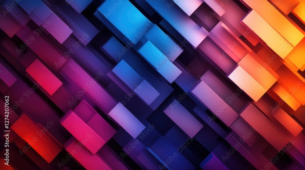 Aufkleber a vibrant and dynamic abstract background featuring colorful geometric shapes arranged in a layered 