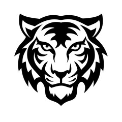 Obraz premium Tiger head with a metallic finish, representing durability, toughness, and resilience.