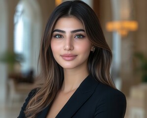 Fototapeta premium Confident Young Businesswoman Portrait in Luxurious Interior