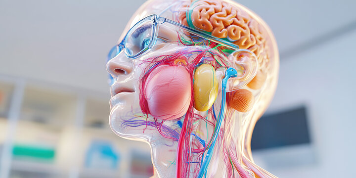 Anatomical Model: Head, Neck, and Brain Vasculature