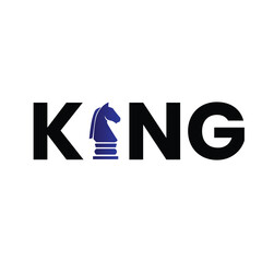 Simple and smart logo design word king with chess 