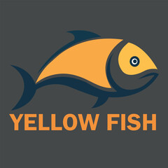 Naklejka premium Yellow fish logo design