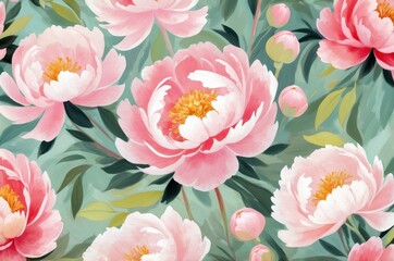 Vintage colorful fantasy dreamy abstract blooming botanical flowers seamless patterns illustration, nature theme concept texture design.
