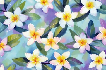 Vintage colorful fantasy dreamy abstract blooming botanical flowers seamless patterns illustration, nature theme concept texture design.
