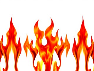 Red fire flames with a background of burning fire, isolated on a white background, perfect for firefighters and rescue training school promotion,  copy space,  red