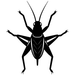 Grasshopper silhouette vector on a white background