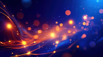 Fototapeta premium An abstract representation of colorful light trails and glowing particles, creating a vibrant and dynamic atmosphere, perfect for digital art backgrounds and visual effects.