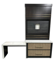 old wooden cabinet with drawers isolated