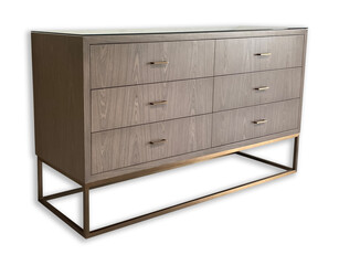 wooden chest of drawers isolated