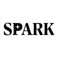 Spark typography text logo design, sunlight graphic vector concept