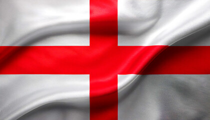 Obraz premium England national flag with realistic fabric texture and smooth folds waving in the wind.