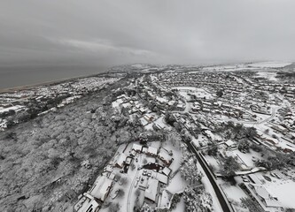 Colwyn bay covered in snow