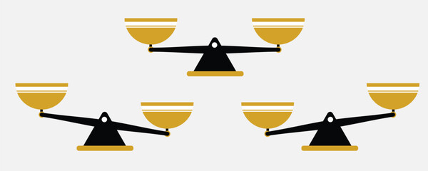 Vector of set of different scales in a flat style on white background.