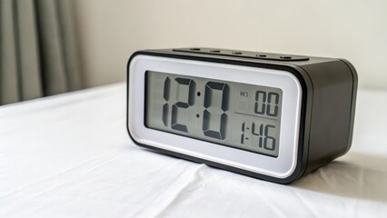 Digital Clock on White Background