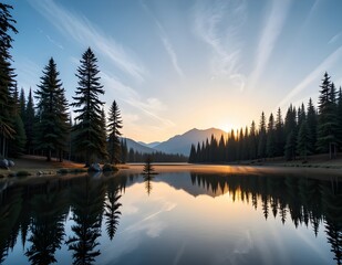 Serene Lake During Golden Hour