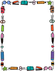 School supplies border clipart. Back to school border. Educational borders and frames. Teacher school border design. Border frame for kids