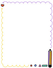 Obraz premium School supplies border clipart. Back to school border. Educational borders and frames. Teacher school border design. Border frame for kids