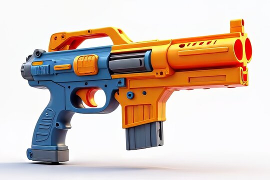 Colorful Toy Gun with Orange and Blue Design
