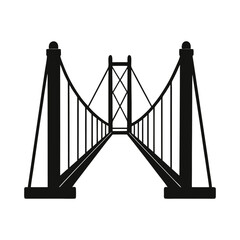  bridge with suspension cables vector silhouette
