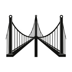  bridge with suspension cables vector silhouette