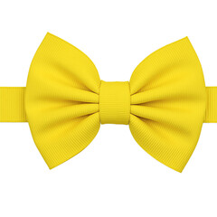 Elegant sunflower yellow bowtie ribbon on white background