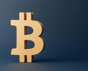 Obraz premium Simple paper cutout effect of Bitcoin symbol, creative digital currency representation
