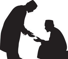 vector illustration of muslim giving zakat on ramadan day
