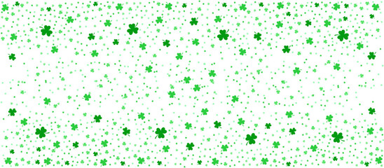 Abstract three four leaf clovers sample elements for St Patrick's Day on isolated transparent background banner