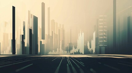 Fototapeta premium Abstract Data Visualization in Urban Landscape