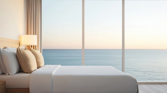 Indulge in luxury travel cruise ship suite with floor-to-ceiling ocean views