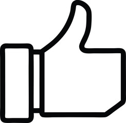 thumb up icon, like sign, like symbol, vector illustration