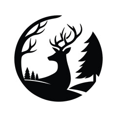 Majestic Wild Deer in Serene Forest Landscape