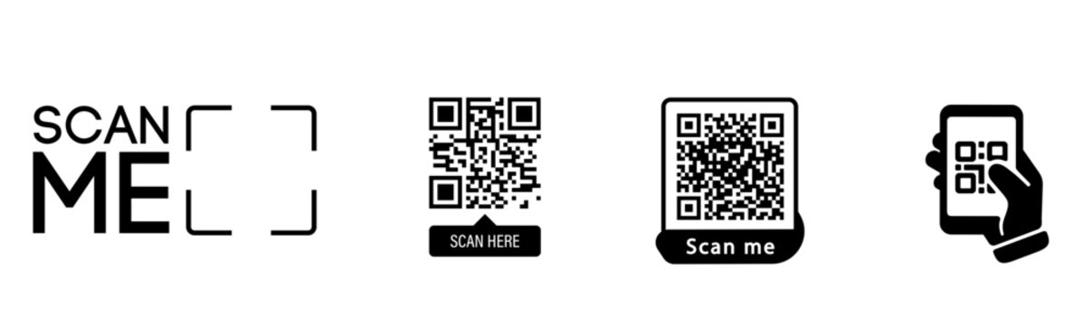  QR scan icons Set.