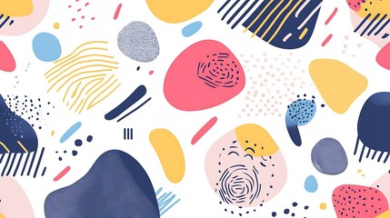 Abstract Colorful Shapes Seamless Pattern Design