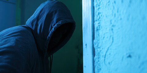 Person in Hooded Sweatshirt Near Wall