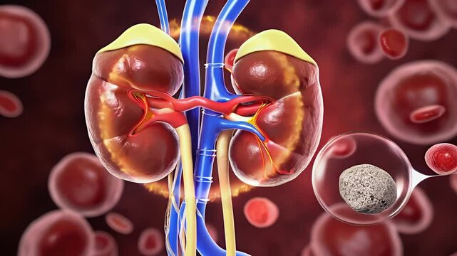 kidney disease Remove kidney stones. 3d illustration
