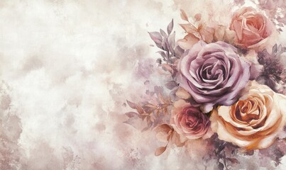 A painting of a bouquet of flowers with a white background