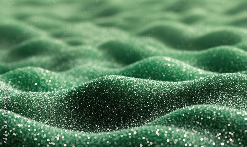 Poster the image is of a green foam with a lot of small specks on it